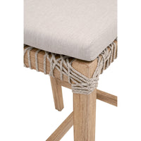 Cassie Taupe Rope Counter Stool - Stool Side View | Bone & Brass