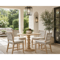 Cassie Taupe Rope Dining Chair, Set of 2 - Outdoor Dining Chair Side View | Bone & Brass