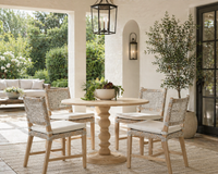 Cassie Taupe Rope Dining Chair, Set of 2 - Outdoor Dining Chair Side View | Bone & Brass