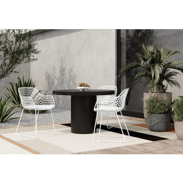 Cassius Black Outdoor Dining Table - Table Side View | Bone & Brass