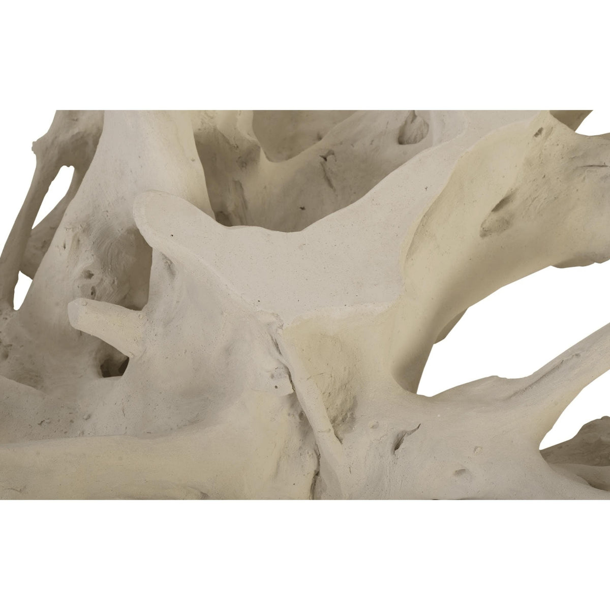 Off-white resin Cast Root Coffee Table base with natural, organic root-like design.
