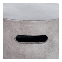 Cato Round Grey Concrete Outdoor Stool - Detail View | Bone & Brass