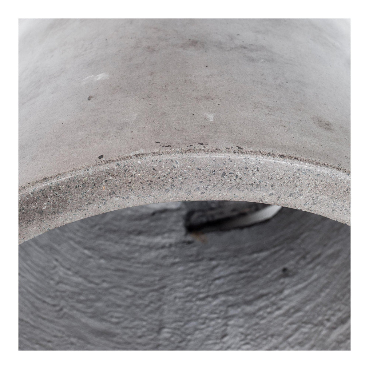 Cato Round Grey Concrete Outdoor Stool - Side View | Bone & Brass