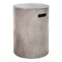 Cato Round Grey Concrete Outdoor Stool | Bone & Brass
