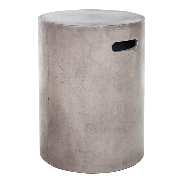 Cato Round Grey Concrete Outdoor Stool | Bone & Brass