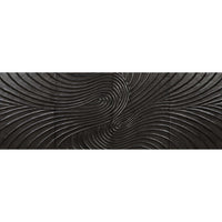 Dark grey mahogany sideboard with hand-carved, swirling cupboard doors.