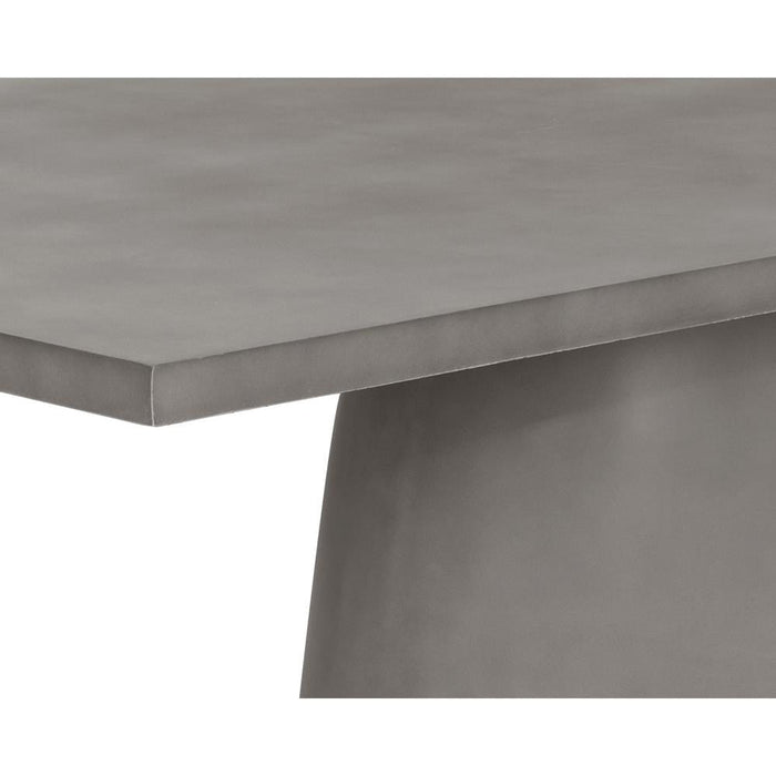 Cavallini Gray Concrete Outdoor Dining Table - Table Side View | Bone & Brass