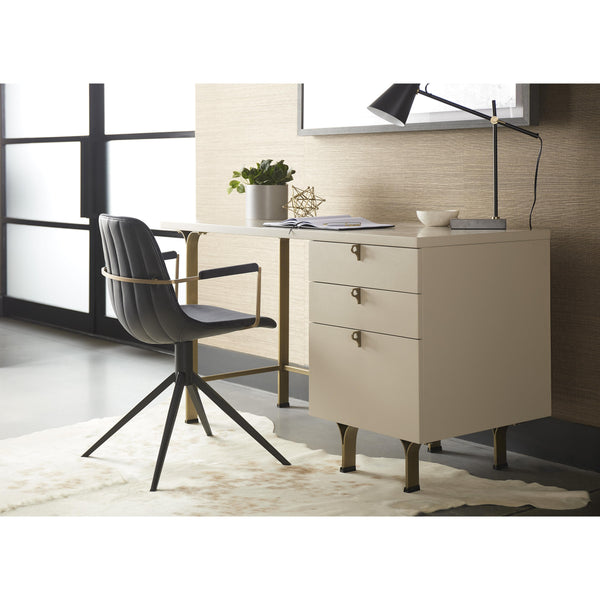 Celine Cream & Antique Brass Desk - Desk Surface Detail | Bone & Brass