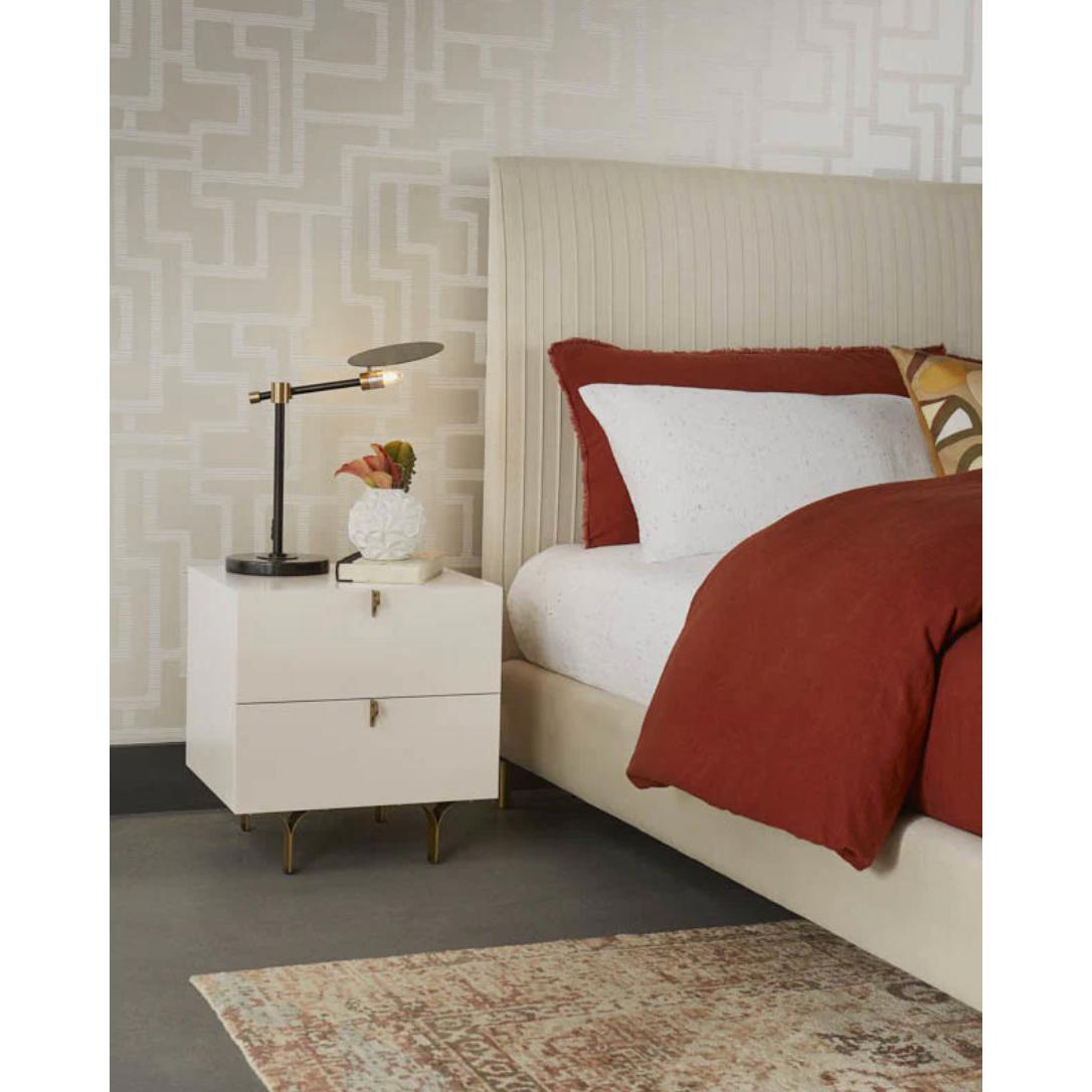 Celine Nightstand Cream - Nightstand Side View | Bone & Brass