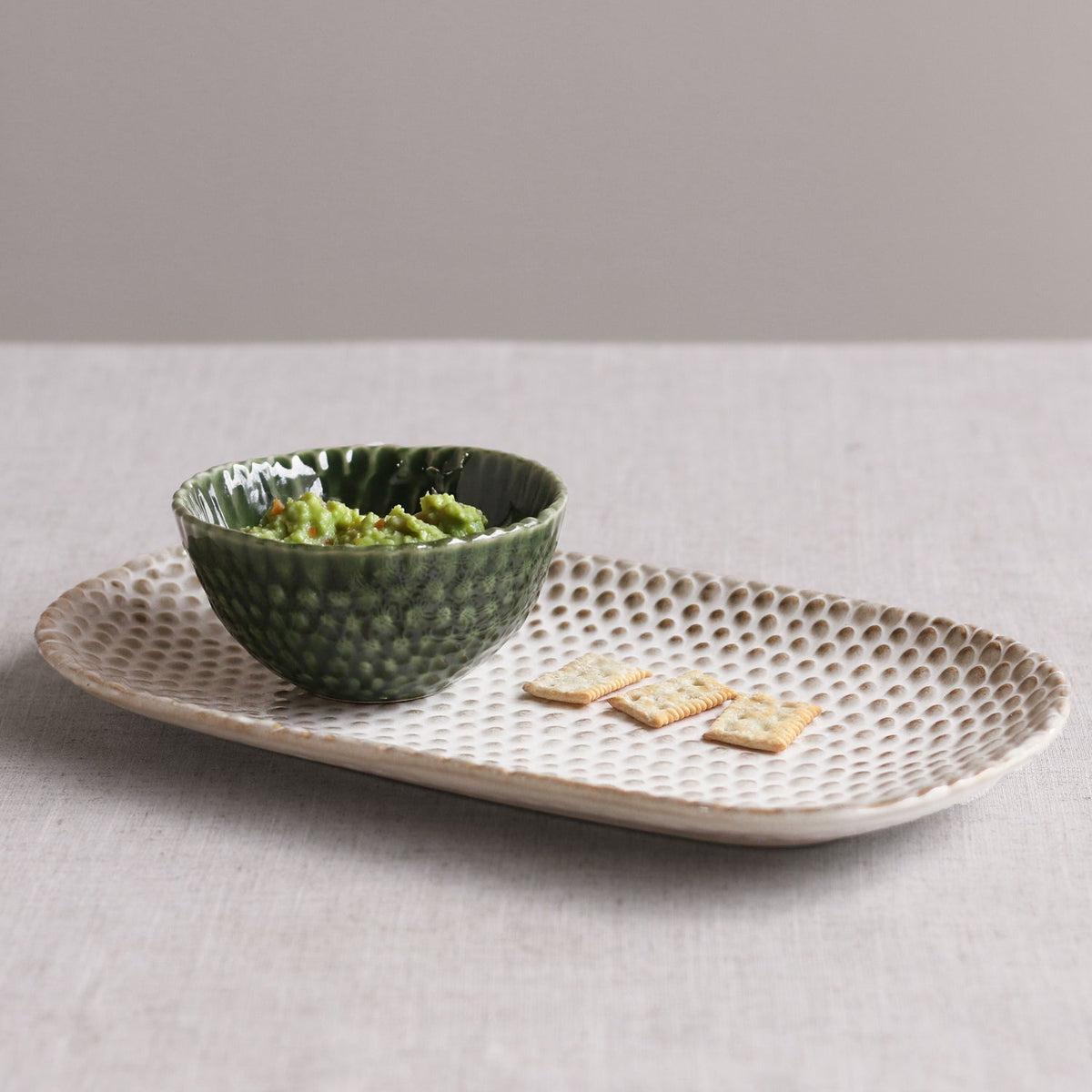 Green Ceramic Aurora Dip Bowl Set of 2 - Set Detail | Bone & Brass