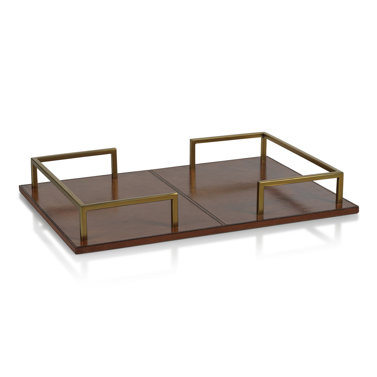 Chadwell Long Leather Bar Tray | Bone & Brass