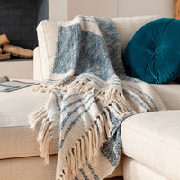 Chamonix Navy & Cream Throw - Throw Detail | Bone & Brass