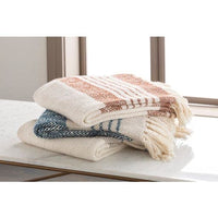 Chamonix Navy & Cream Throw - Throw Texture Detail | Bone & Brass