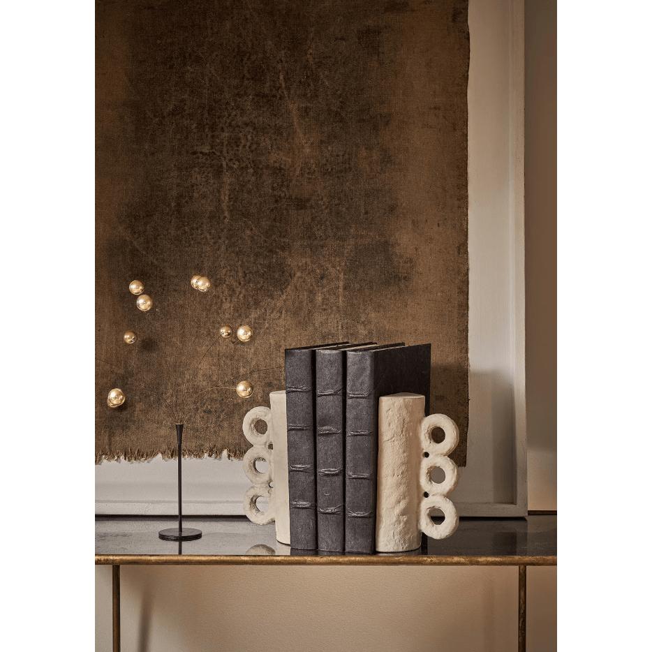 Chandra Bookend Set, Black & Grey - Detail View | Bone & Brass