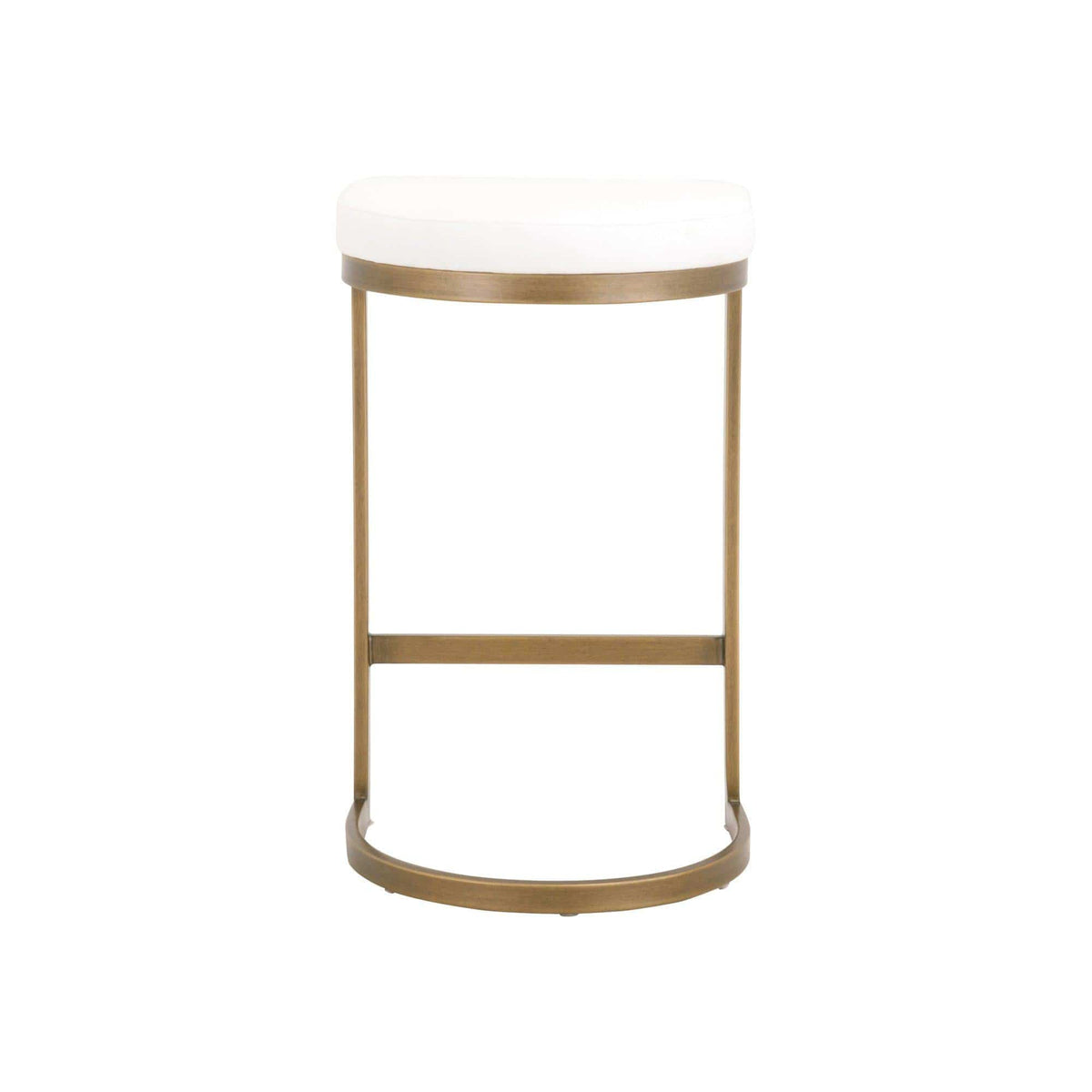Charlie White & Brass Counter Stool - Stool Seat Detail | Bone & Brass