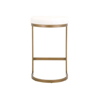 Charlie White & Brass Counter Stool - Stool Seat Detail | Bone & Brass