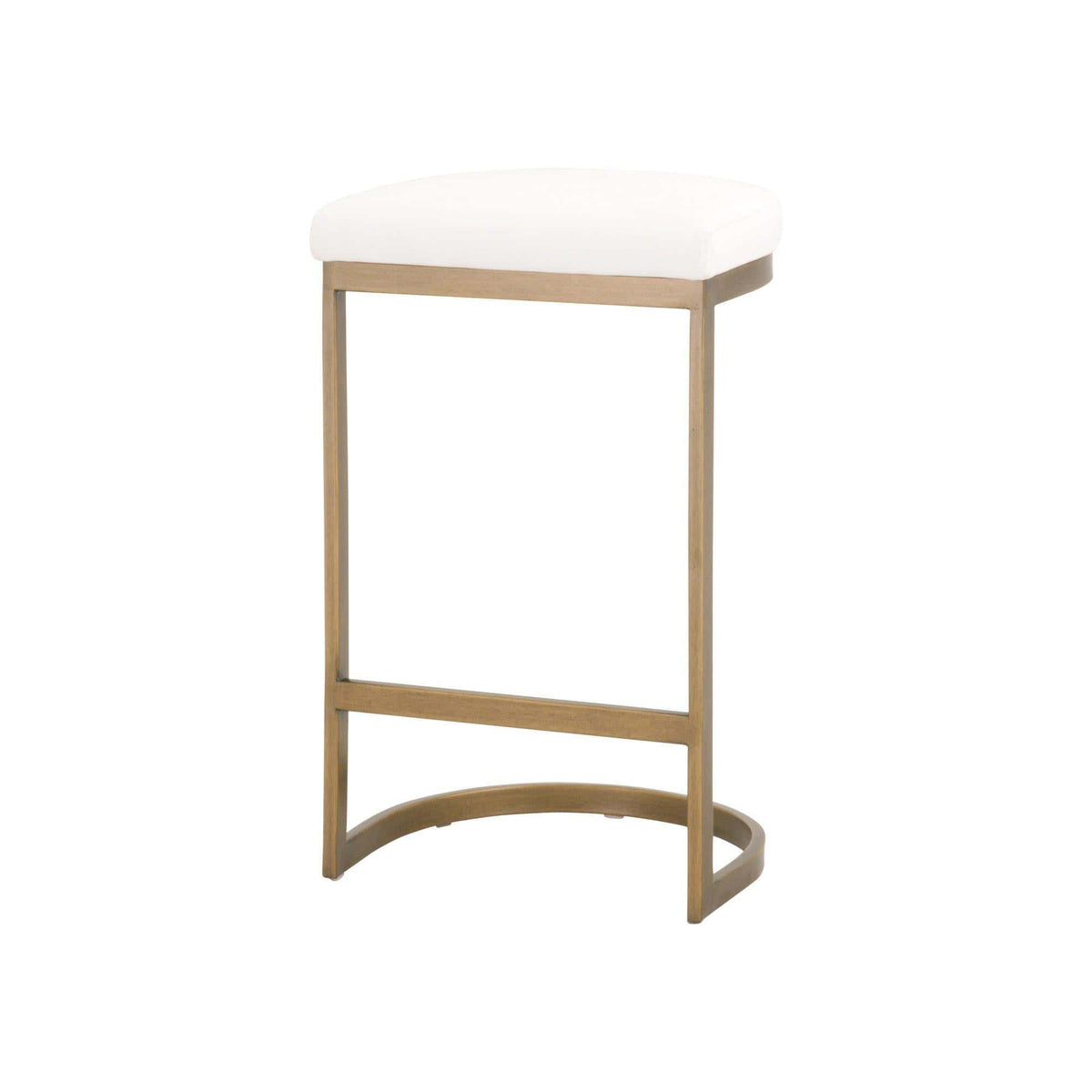 Charlie White & Brass Counter Stool | Bone & Brass