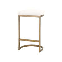 Charlie White & Brass Counter Stool | Bone & Brass