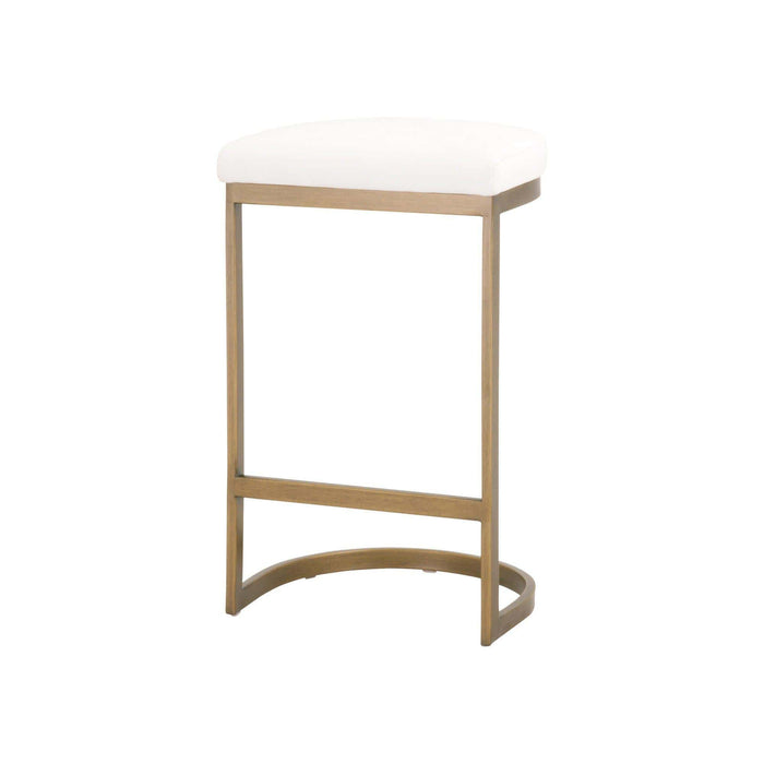 Charlie White & Brass Counter Stool | Bone & Brass
