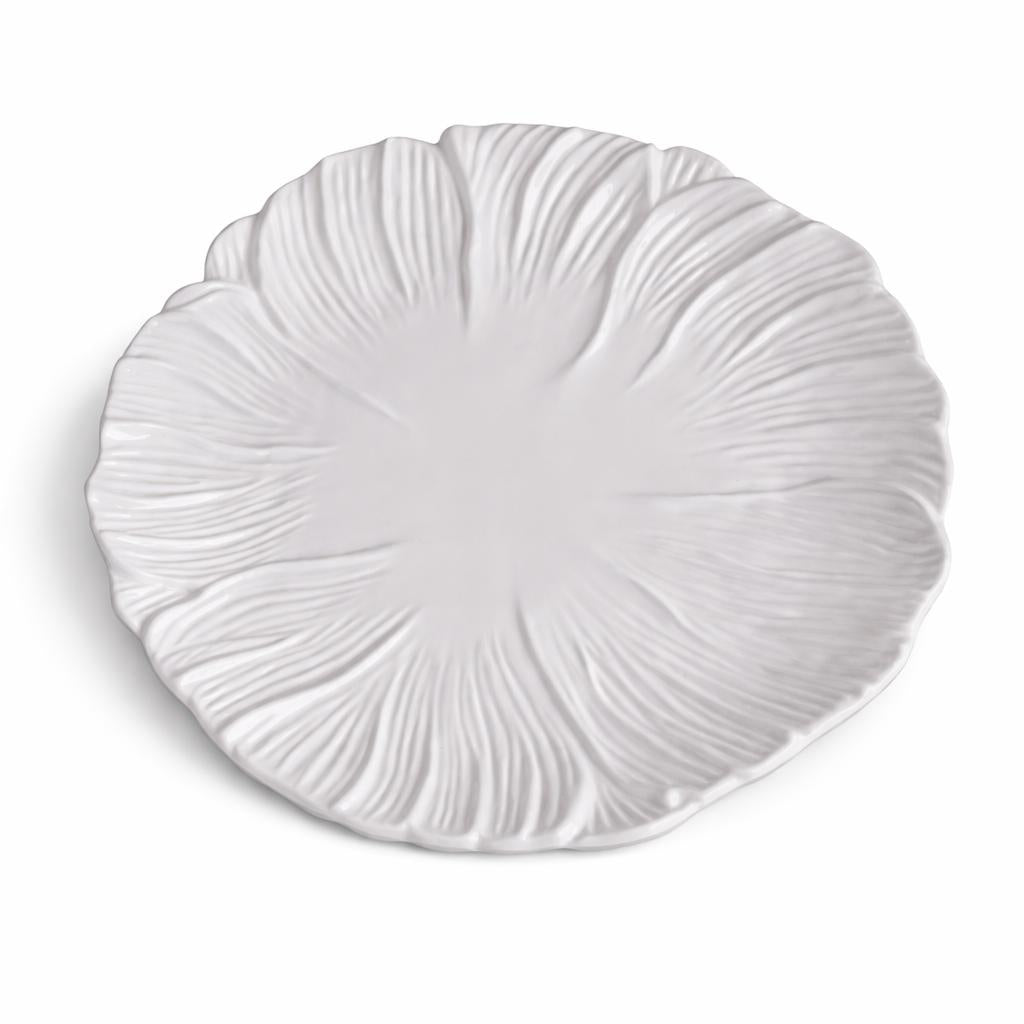 White Lettuce 13" Charger Set of 4 | Bone & Brass