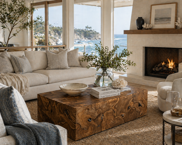 Rectangle Teak Slice Coffee Table