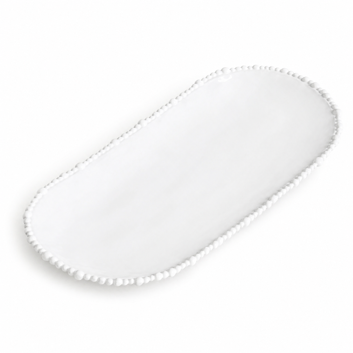 White Alegria Large Oval Serving Platter | Bone & Brass