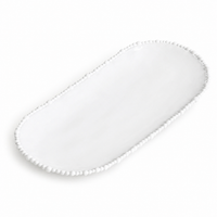 White Alegria Large Oval Serving Platter | Bone & Brass