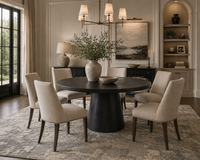 Celica Black Round Dining Table - Table Top View | Bone & Brass