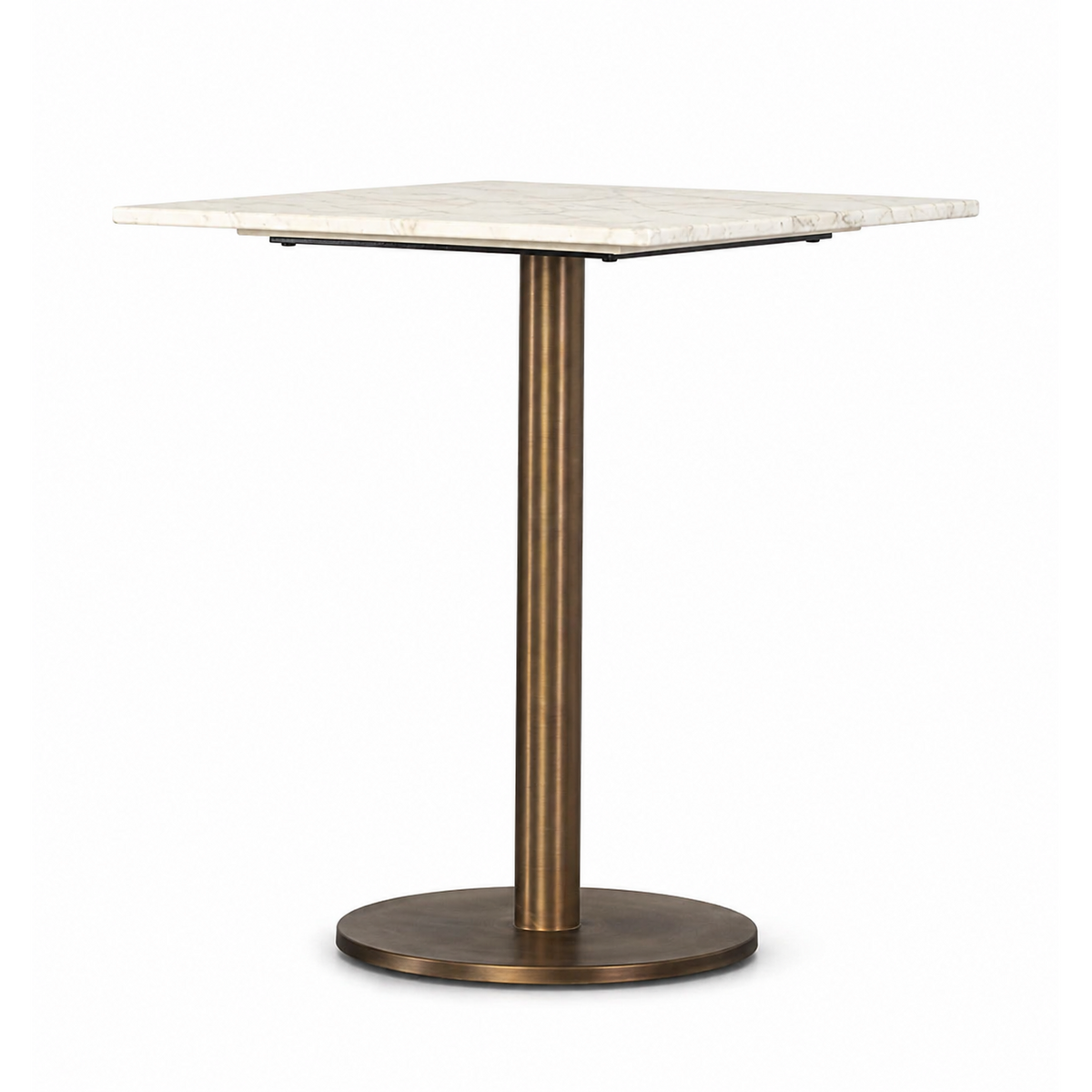 Enco Marble & Gold Square Bistro Table 24" | Bone & Brass