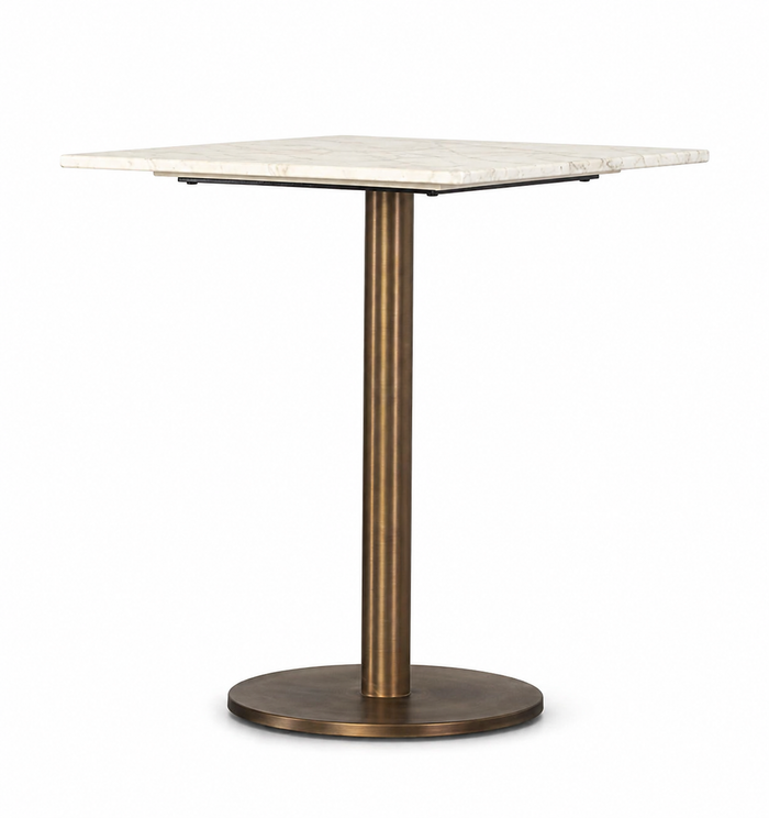 Enco Marble & Gold Square Bistro Table 24"