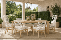 Lois White Rope Outdoor Dining Chair - Outdoor Dining Chair Side View | Bone & Brass