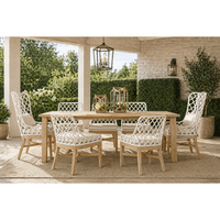 Lois White Rope Outdoor Wing Chair - Outdoor Dining Chair Side View | Bone & Brass