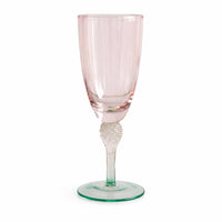 Pink & Green Aquarelle Champagne Flute Set of 4 | Bone & Brass