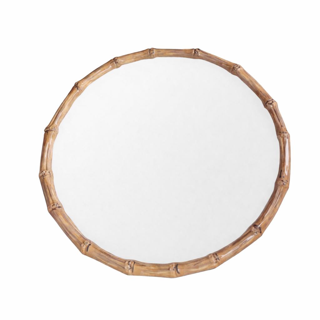 Vida Natural Bamboo & White 13" Charger Set of 4 | Bone & Brass