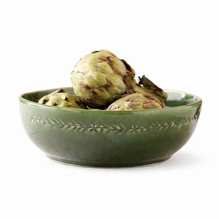 CERAMIC Valentina Large Bowl (Green) | Bone & Brass