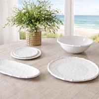 White Bamboo Salad Plate Set of 4