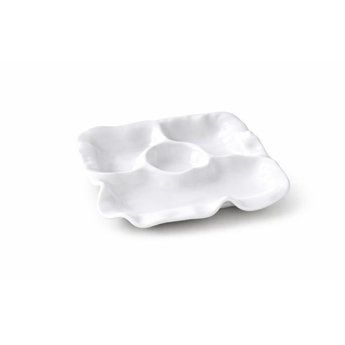 White Havana Multi Chip & Dip Serving Bowl | Bone & Brass