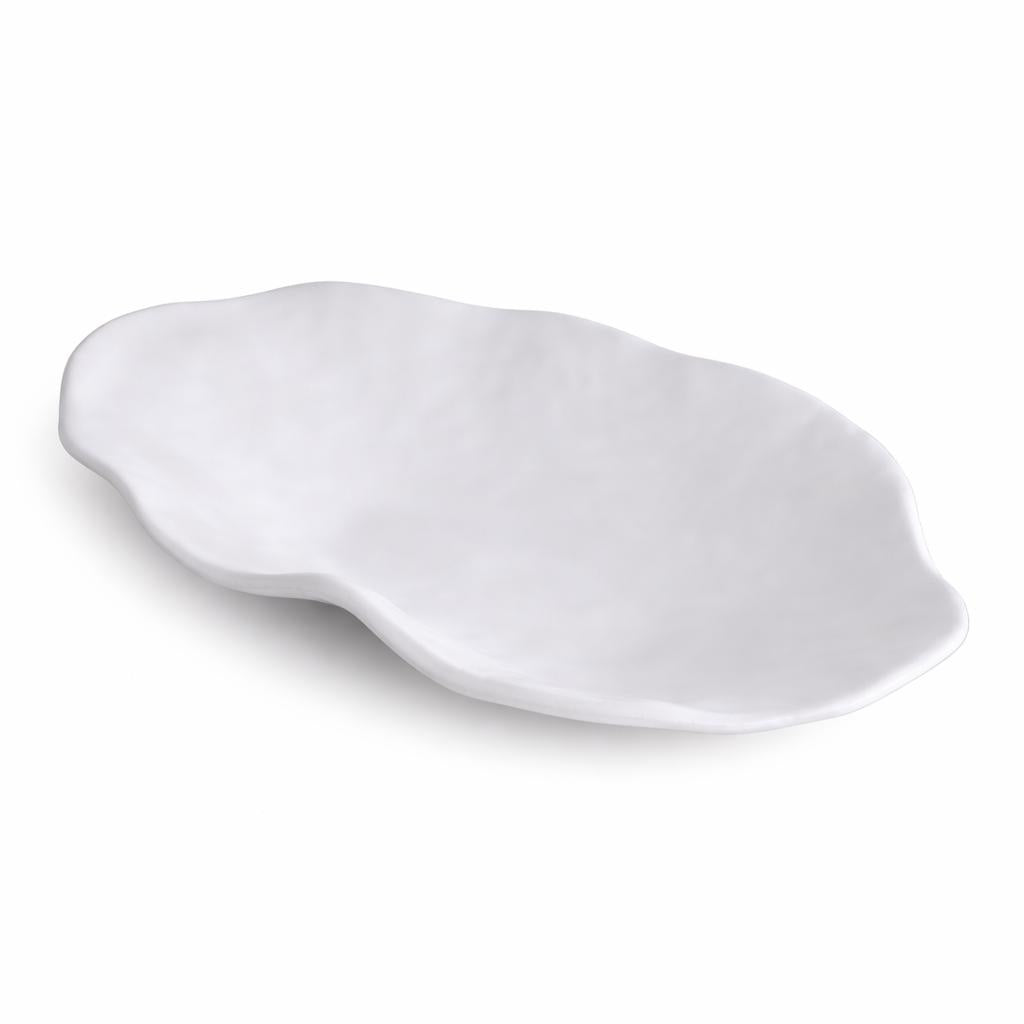 White Nube Extra Large Oval Serving Bowl | Bone & Brass
