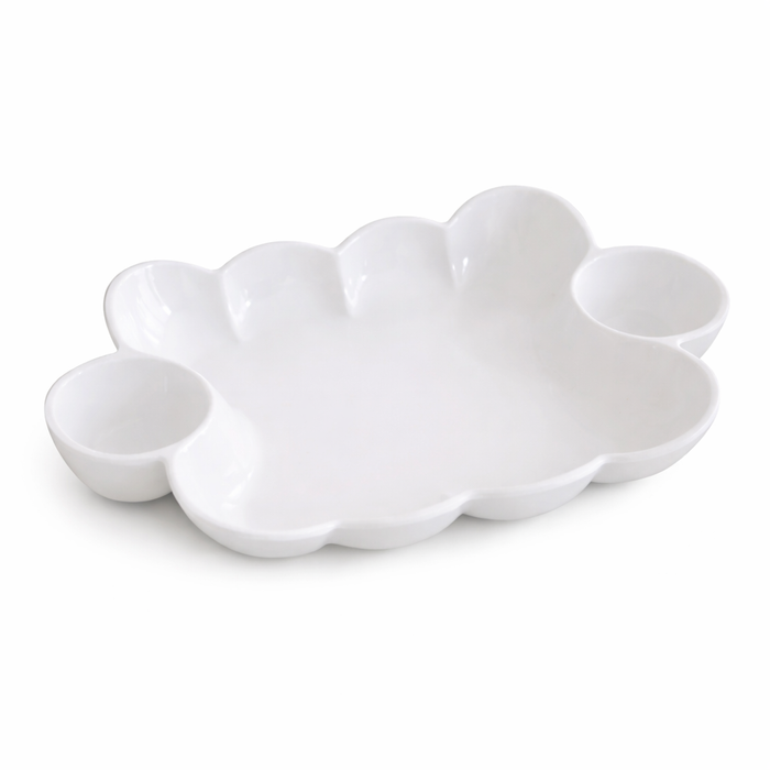 White Havana Double Dip Serving Platter