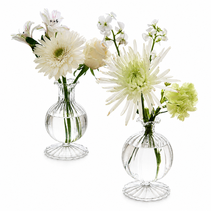 Cambridge Louise Clear Bud Vase Set of 2 | Bone & Brass