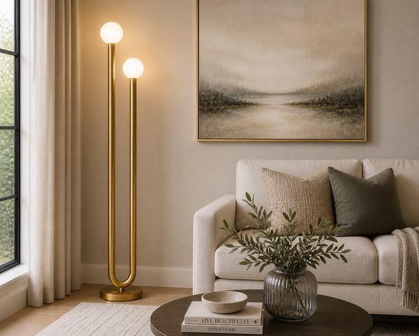 Happy Floor Lamp | Polished Nickel | Brass | Oil Rubbed Bronze - Floor Lamp Detail | Bone & Brass