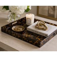 Tortoise Acrylic X-Large Decorative Tray - Tray Detail | Bone & Brass