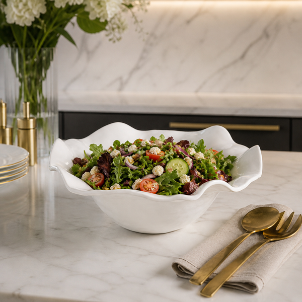 Vida Havana Large Bowl (White) - Bowl Detail | Bone & Brass