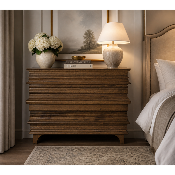Bernard Chest, Dark Walnut - Dresser Side View | Bone & Brass