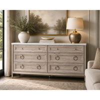 Azure Natural Gray Dresser, White Marble Top - Dresser Drawer Detail | Bone & Brass
