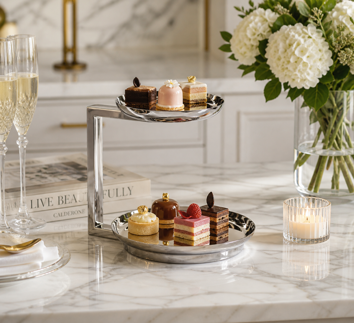 Epicurean 2-Tier Petits-Fours Serving Stand