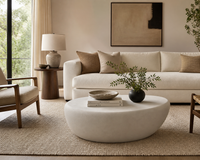 Corvo White Concrete Coffee Table - Small - Table Side View | Bone & Brass