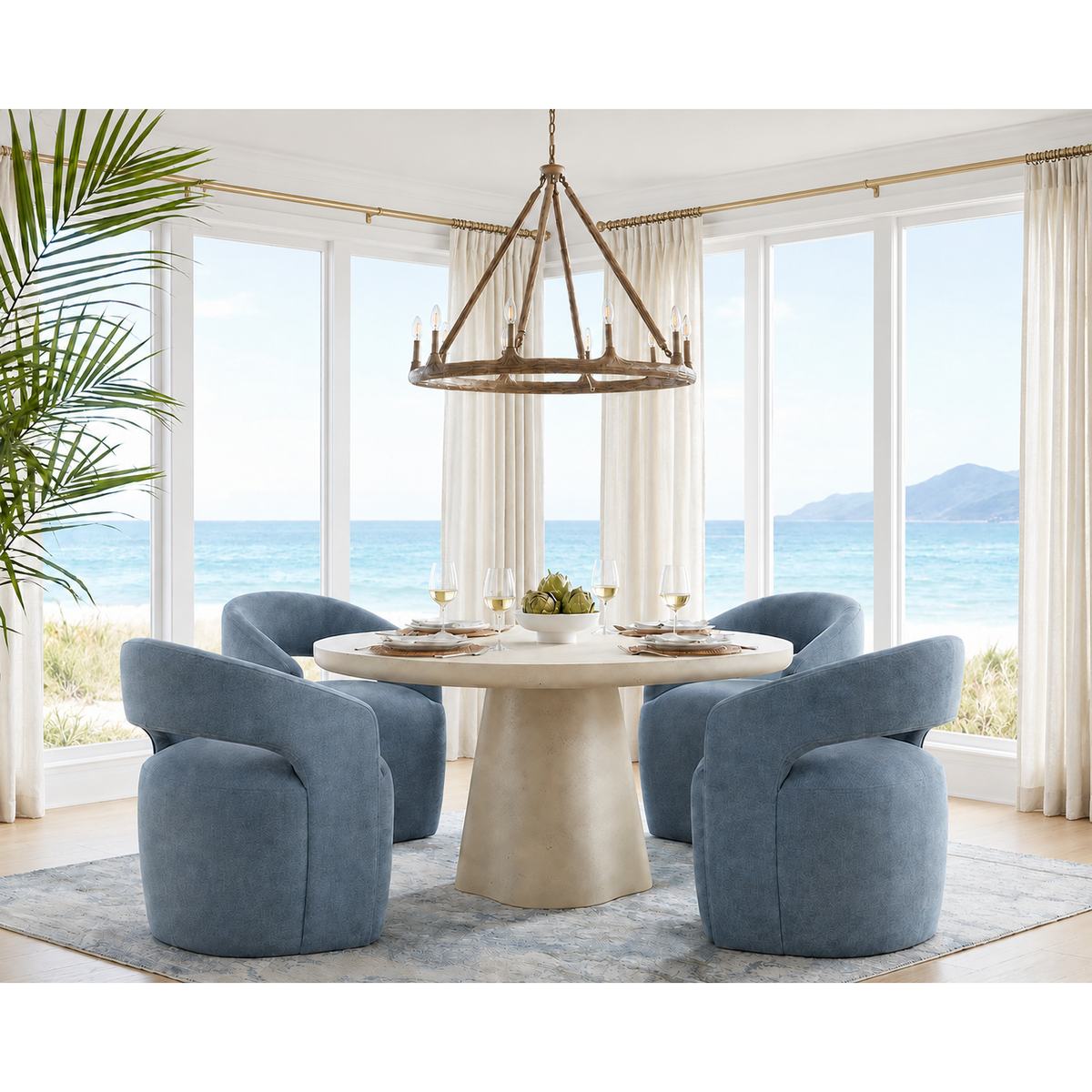 Lloret Wheeled Dining Danny Iceberg Armchair