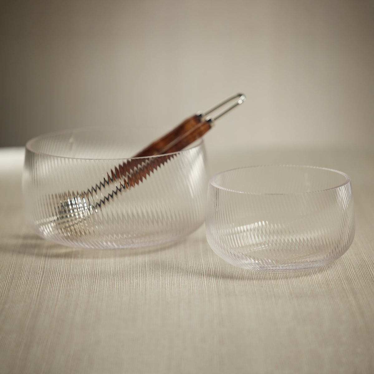 Chatham 6.25" Rippled Glass Bowls, Set 2 - Bowl Detail | Bone & Brass