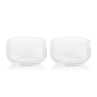 Chatham 6.25" Rippled Glass Bowls, Set 2 - Bowl Top View | Bone & Brass